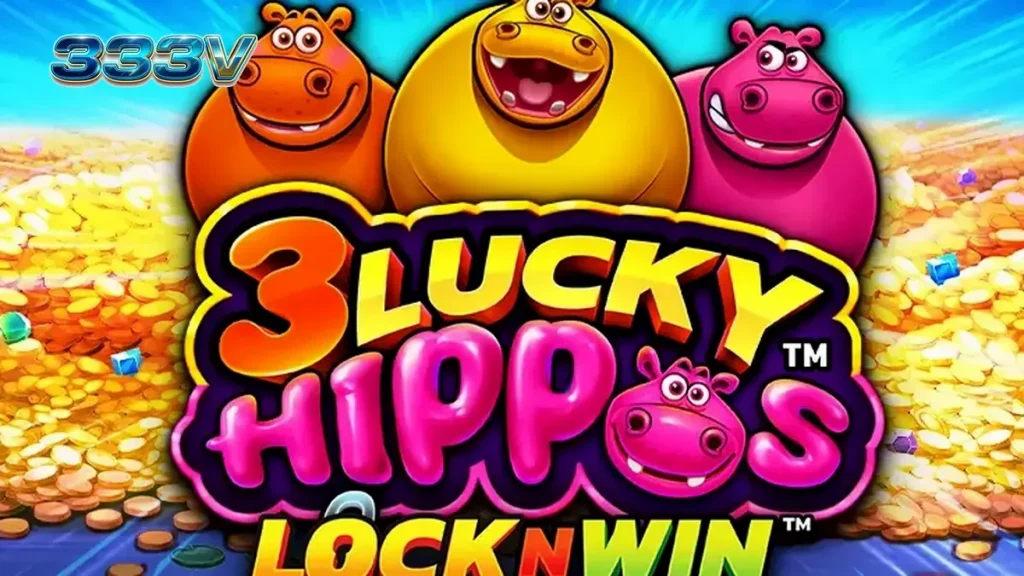 Tampilan visual slot 3 Lucky Hippos yang ceria